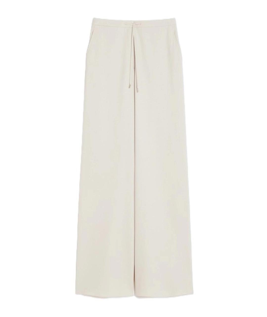 MAX MARA STUDIO Бежевые шерстяные брюки широкие, фото 1