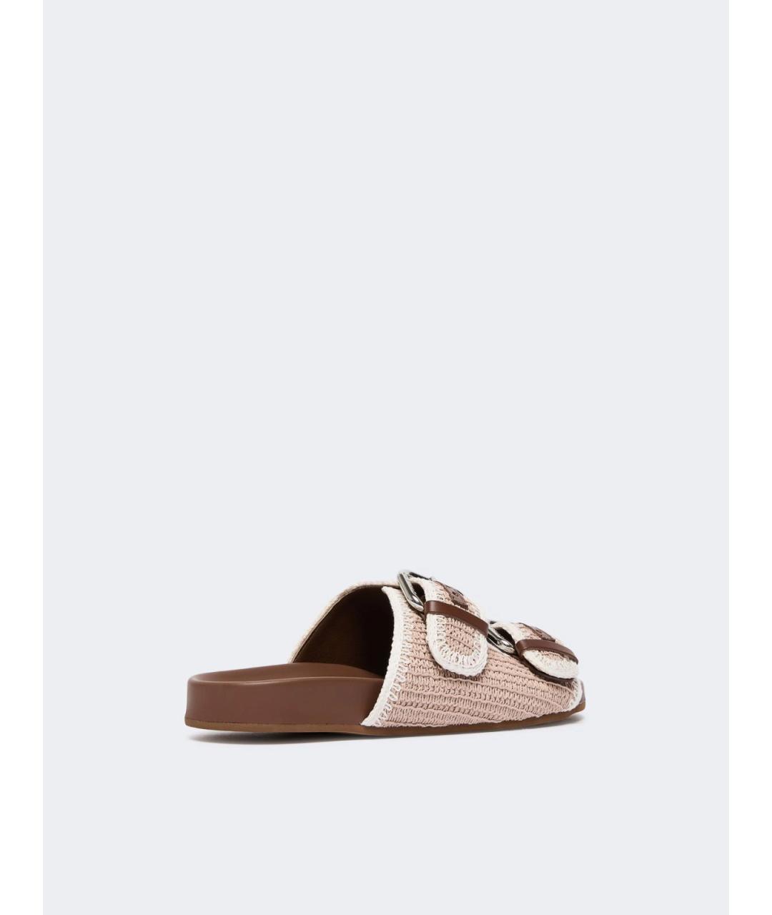 WEEKEND MAX MARA Бежевые кожаные сандалии, фото 3