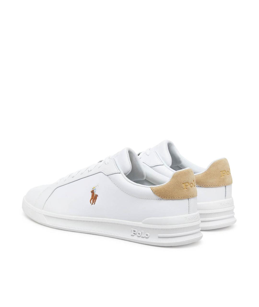 POLO RALPH LAUREN Белые кожаные кеды, фото 3