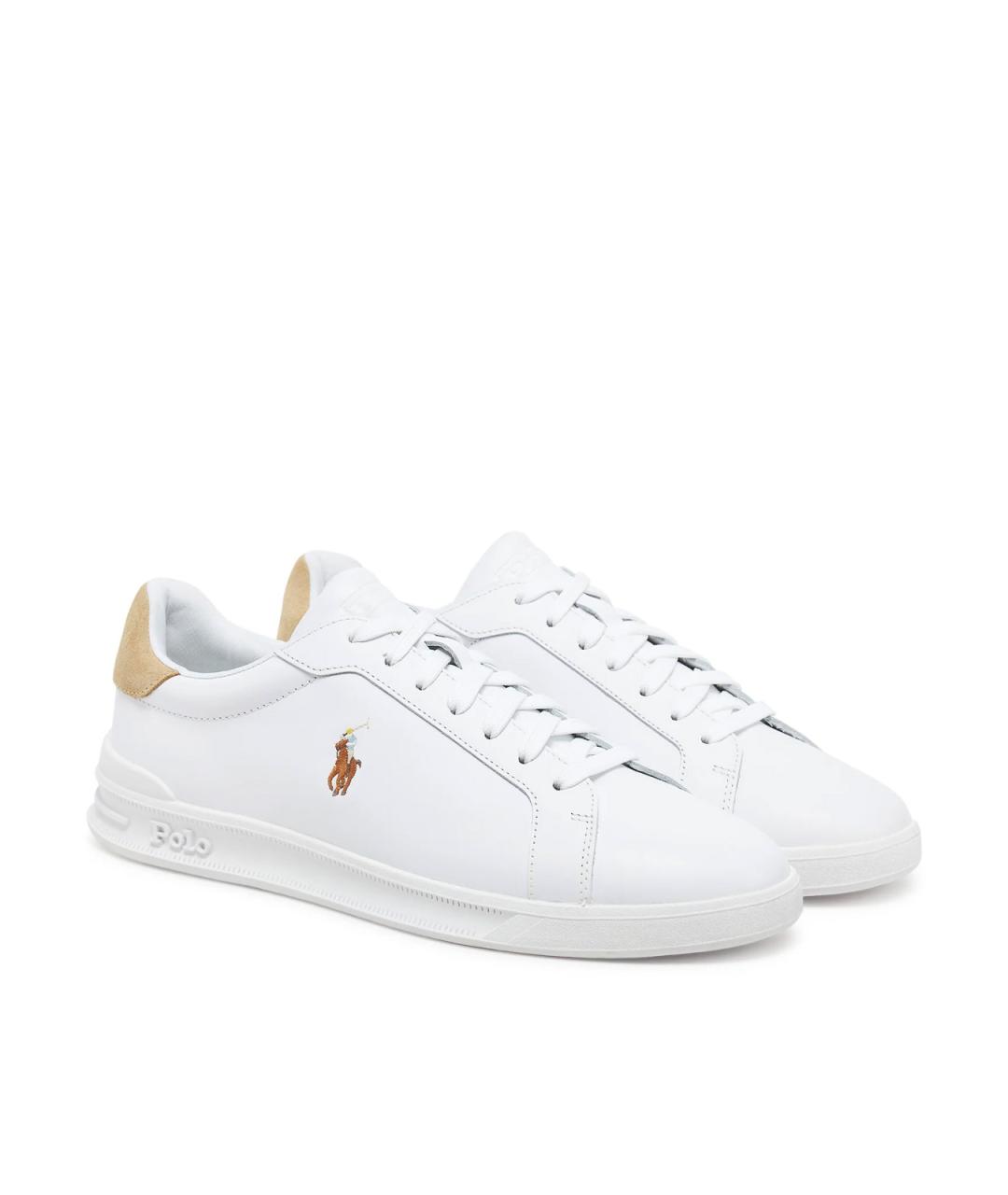 POLO RALPH LAUREN Белые кожаные кеды, фото 2
