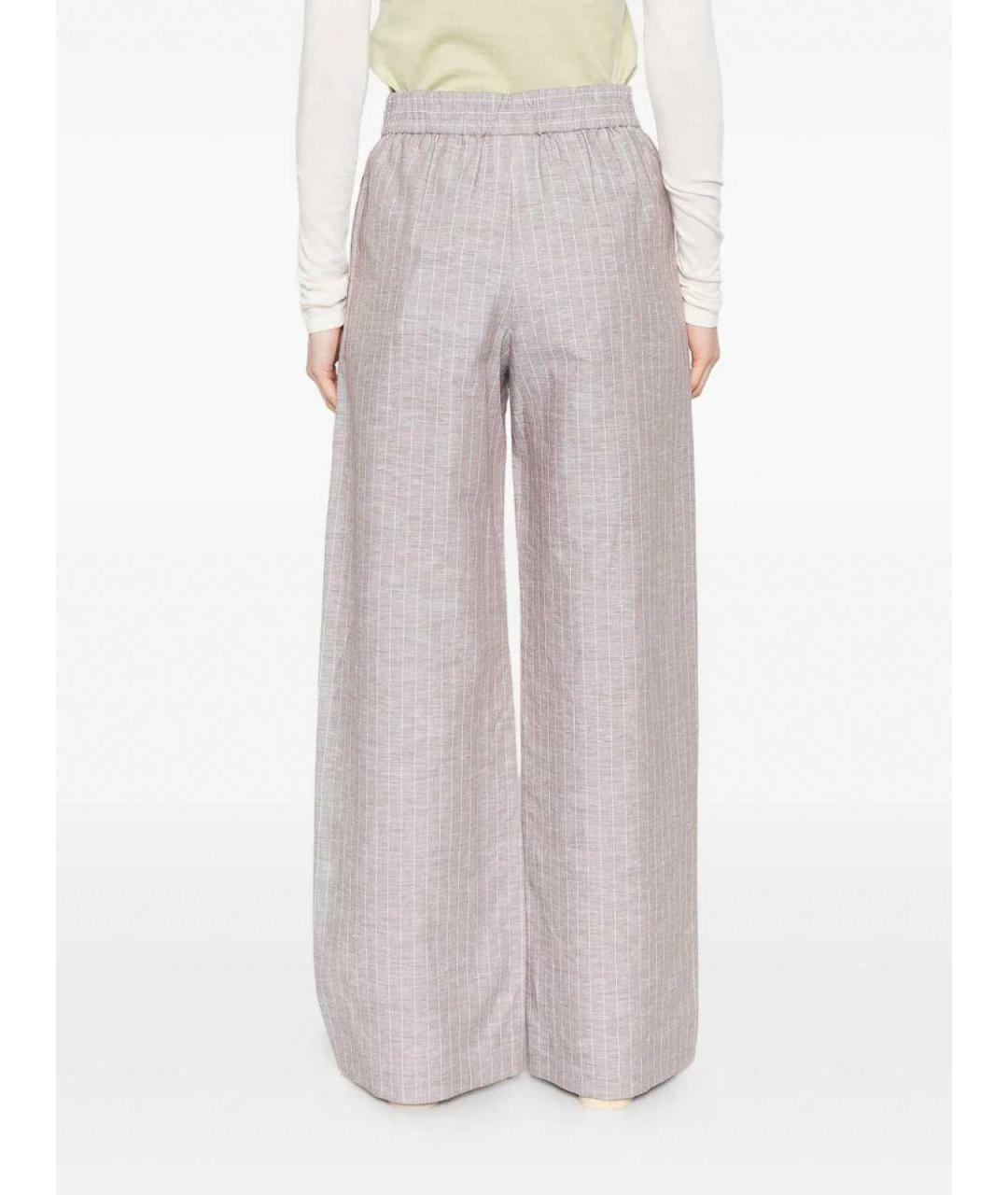 MAX MARA Серые хлопковые брюки широкие, фото 5