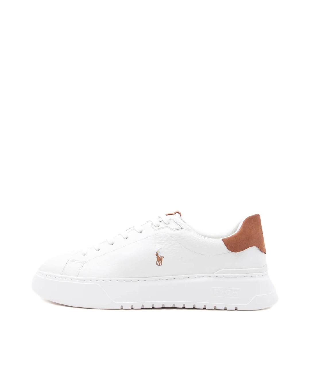 POLO RALPH LAUREN Белые кожаные низкие кроссовки / кеды, фото 7
