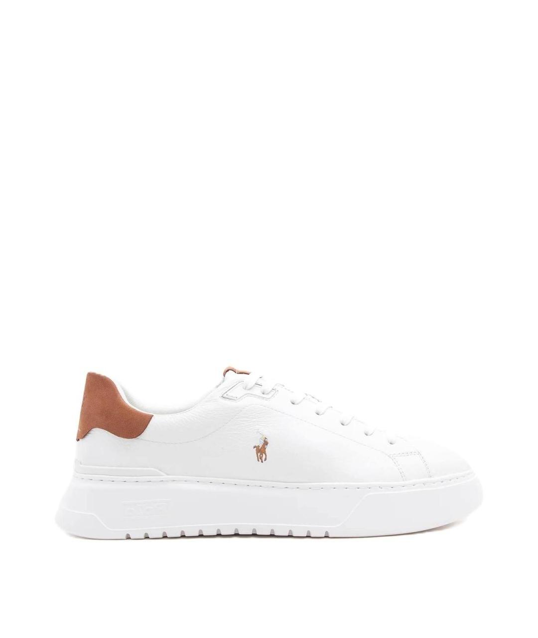 POLO RALPH LAUREN Белые кожаные низкие кроссовки / кеды, фото 1