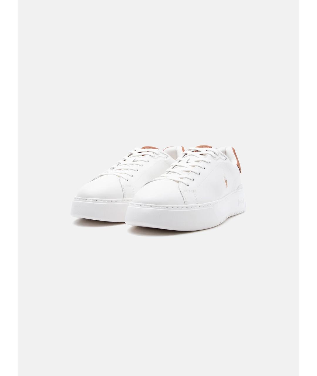 POLO RALPH LAUREN Белые кожаные низкие кроссовки / кеды, фото 2