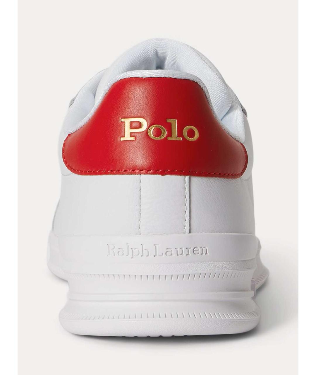 POLO RALPH LAUREN Белые кожаные низкие кроссовки / кеды, фото 3