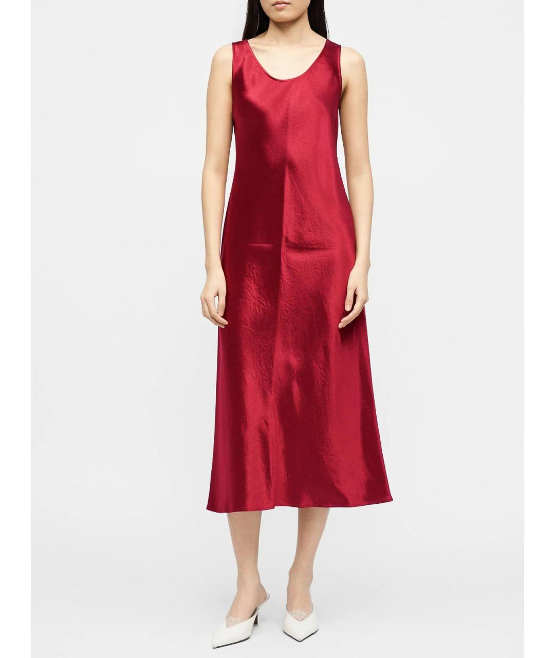 MAX MARA Бордовое ацетатное коктейльное платье, фото 3