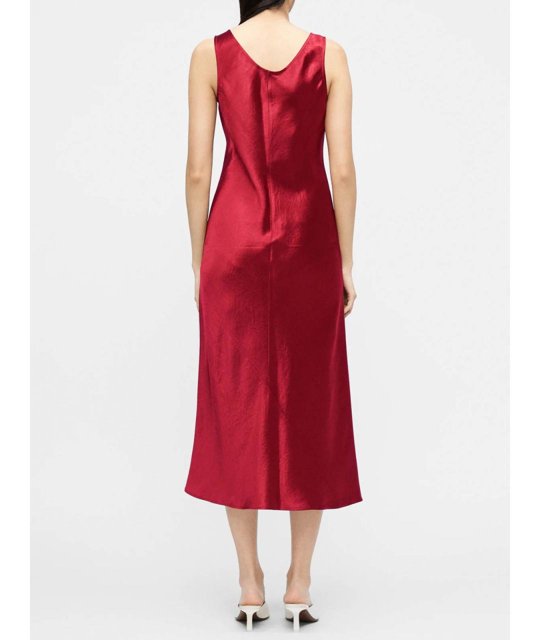 MAX MARA Бордовое ацетатное коктейльное платье, фото 4