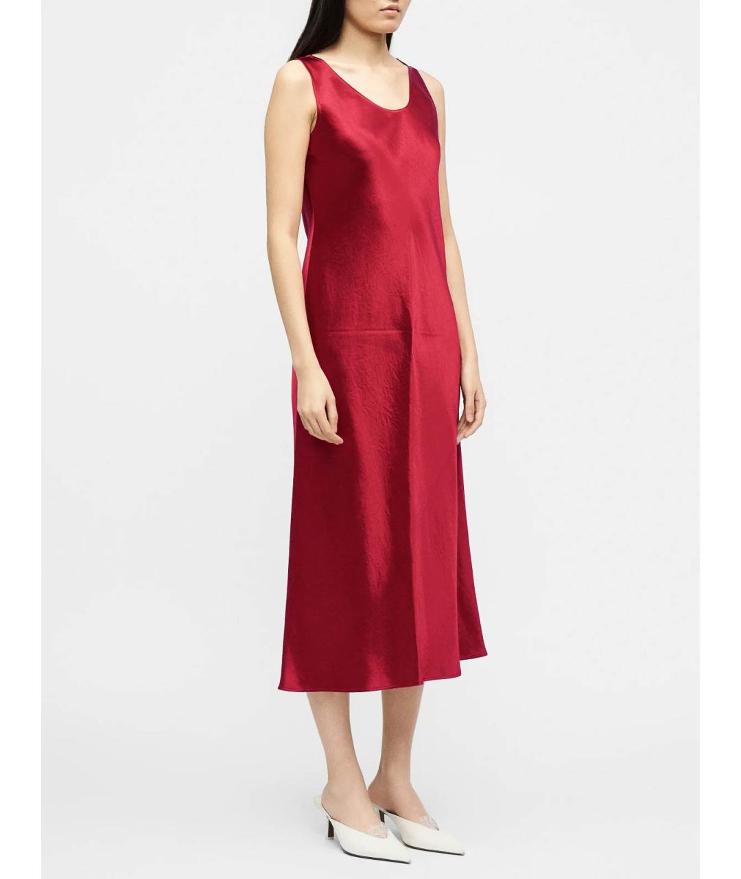 MAX MARA Бордовое ацетатное коктейльное платье, фото 5