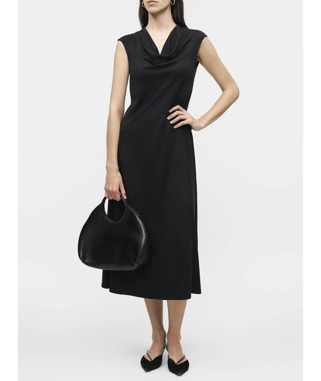 MAX MARA Черное модал коктейльное платье, фото 4