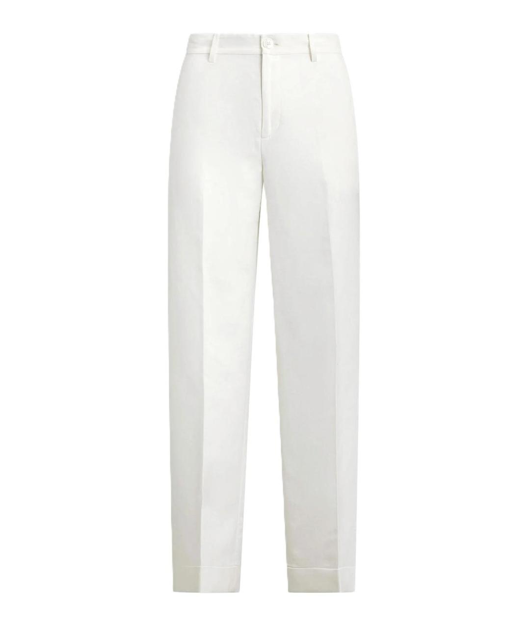 RALPH LAUREN Белые льняные прямые брюки, фото 1
