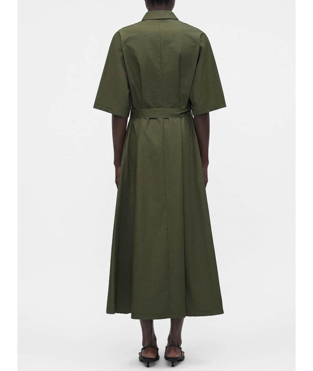 MAX MARA Зеленое хлопковое повседневное платье, фото 4