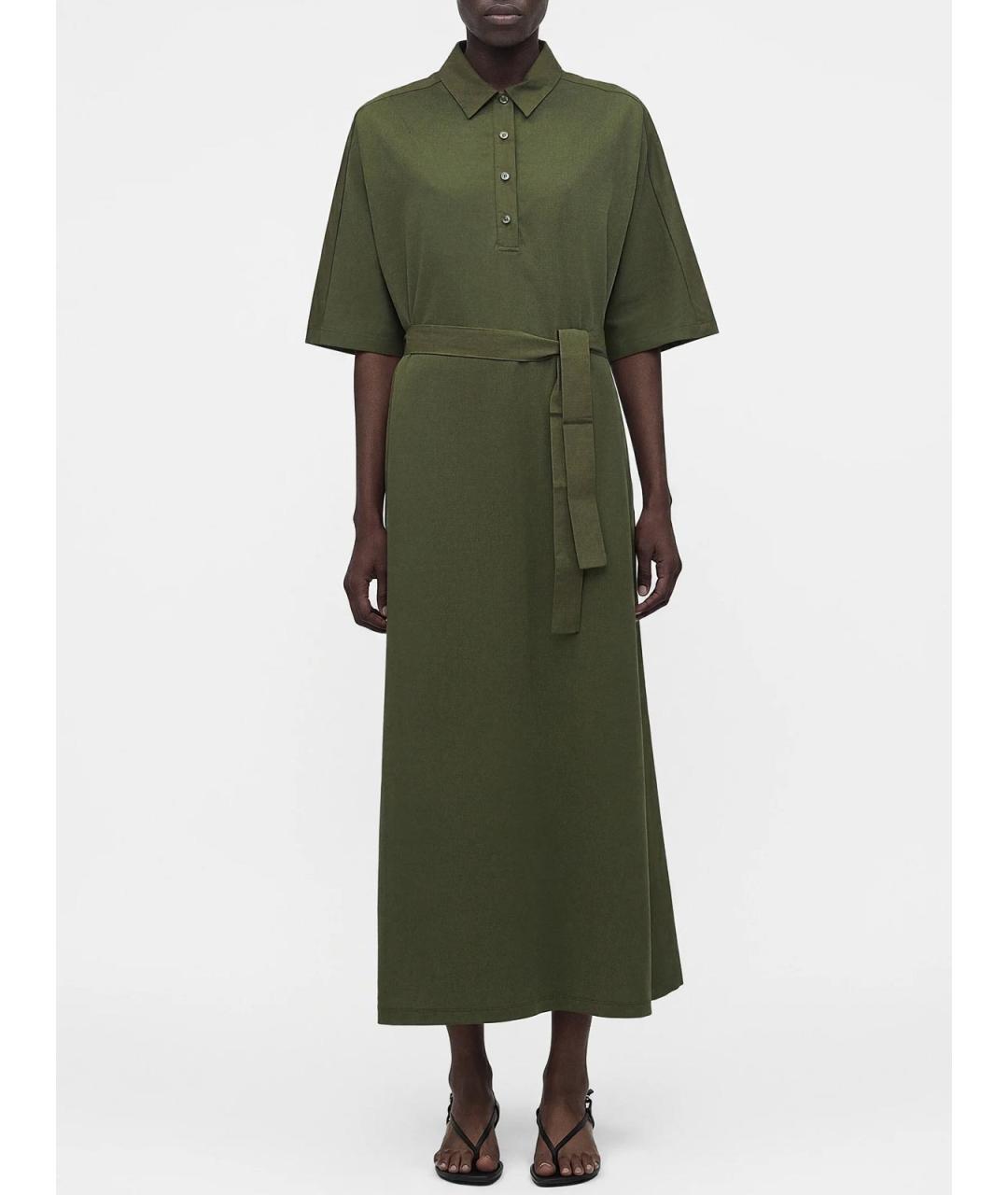 MAX MARA Зеленое хлопковое повседневное платье, фото 2