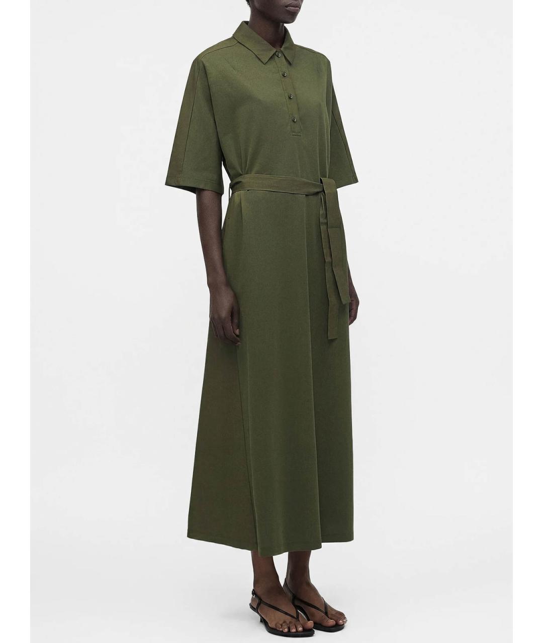 MAX MARA Зеленое хлопковое повседневное платье, фото 5