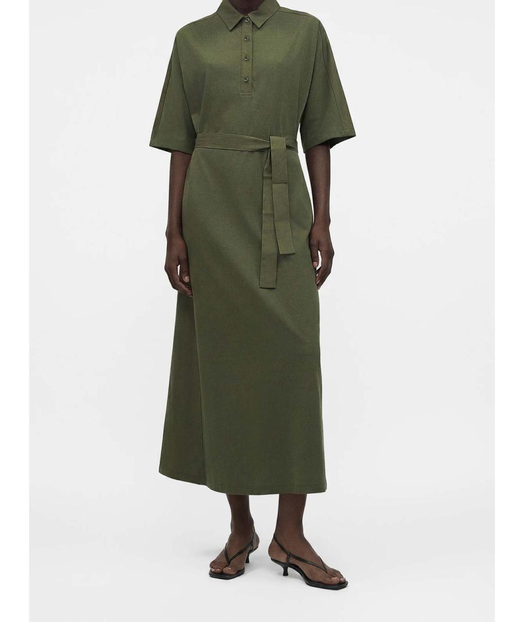 MAX MARA Зеленое хлопковое повседневное платье, фото 6
