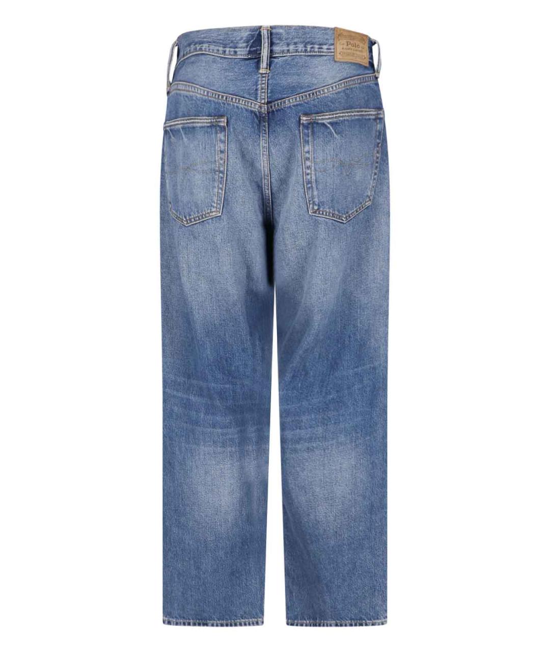 POLO RALPH LAUREN Синие хлопковые прямые джинсы, фото 2