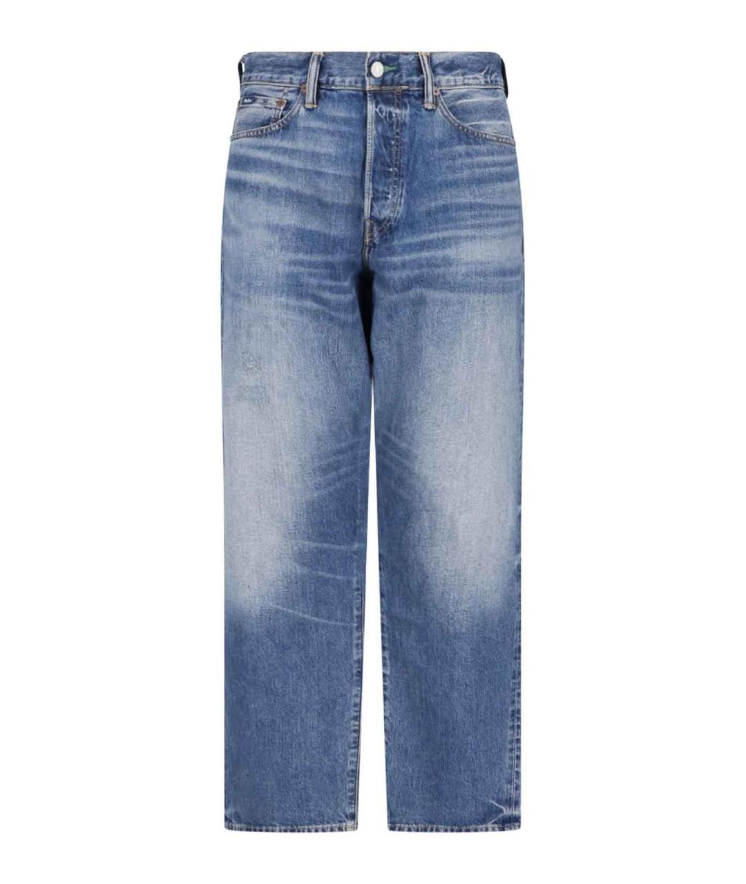 POLO RALPH LAUREN Синие хлопковые прямые джинсы, фото 1