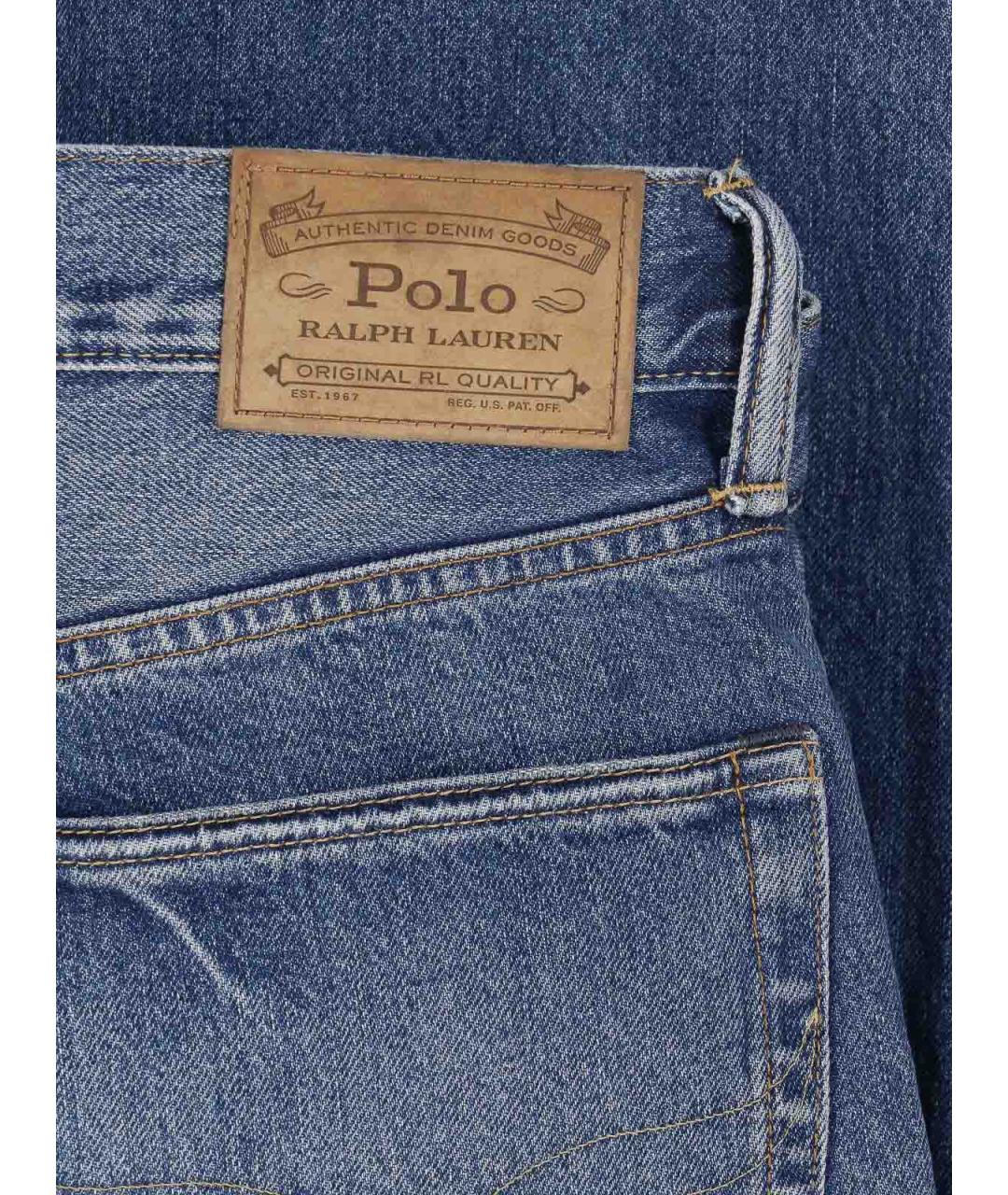 POLO RALPH LAUREN Синие хлопковые прямые джинсы, фото 5