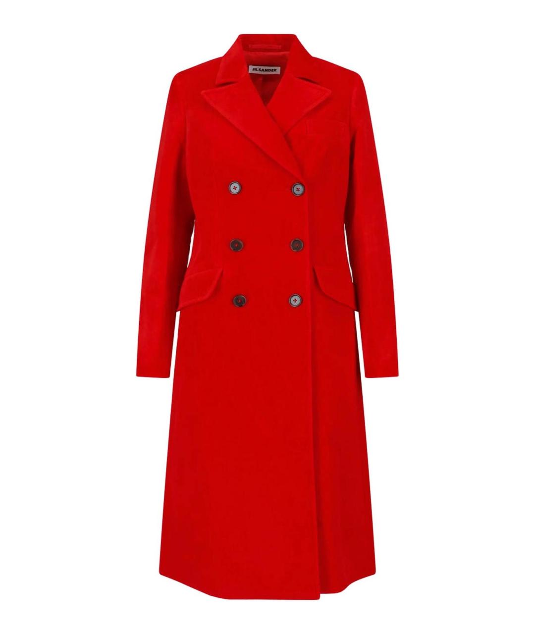 JIL SANDER Красное хлопковое пальто, фото 1