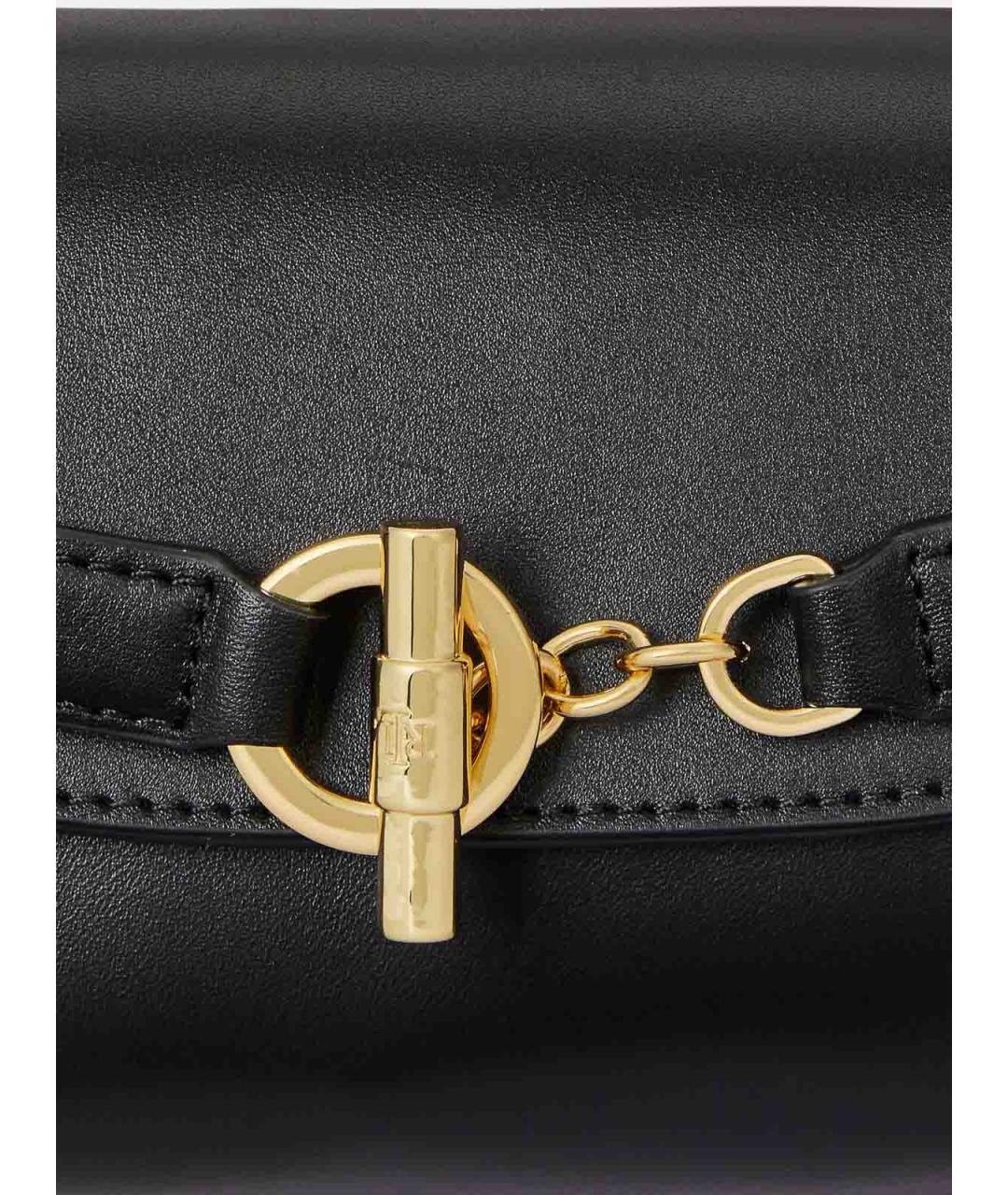 RALPH LAUREN Черная кожаная сумка через плечо, фото 5