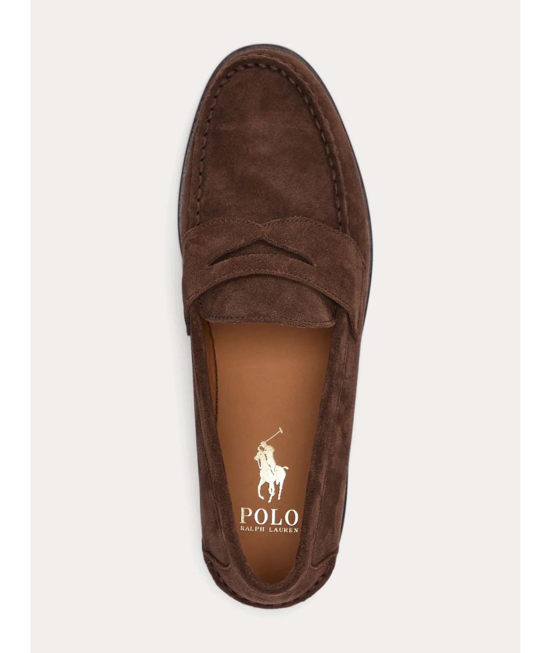 POLO RALPH LAUREN Коричневые замшевые лоферы, фото 4