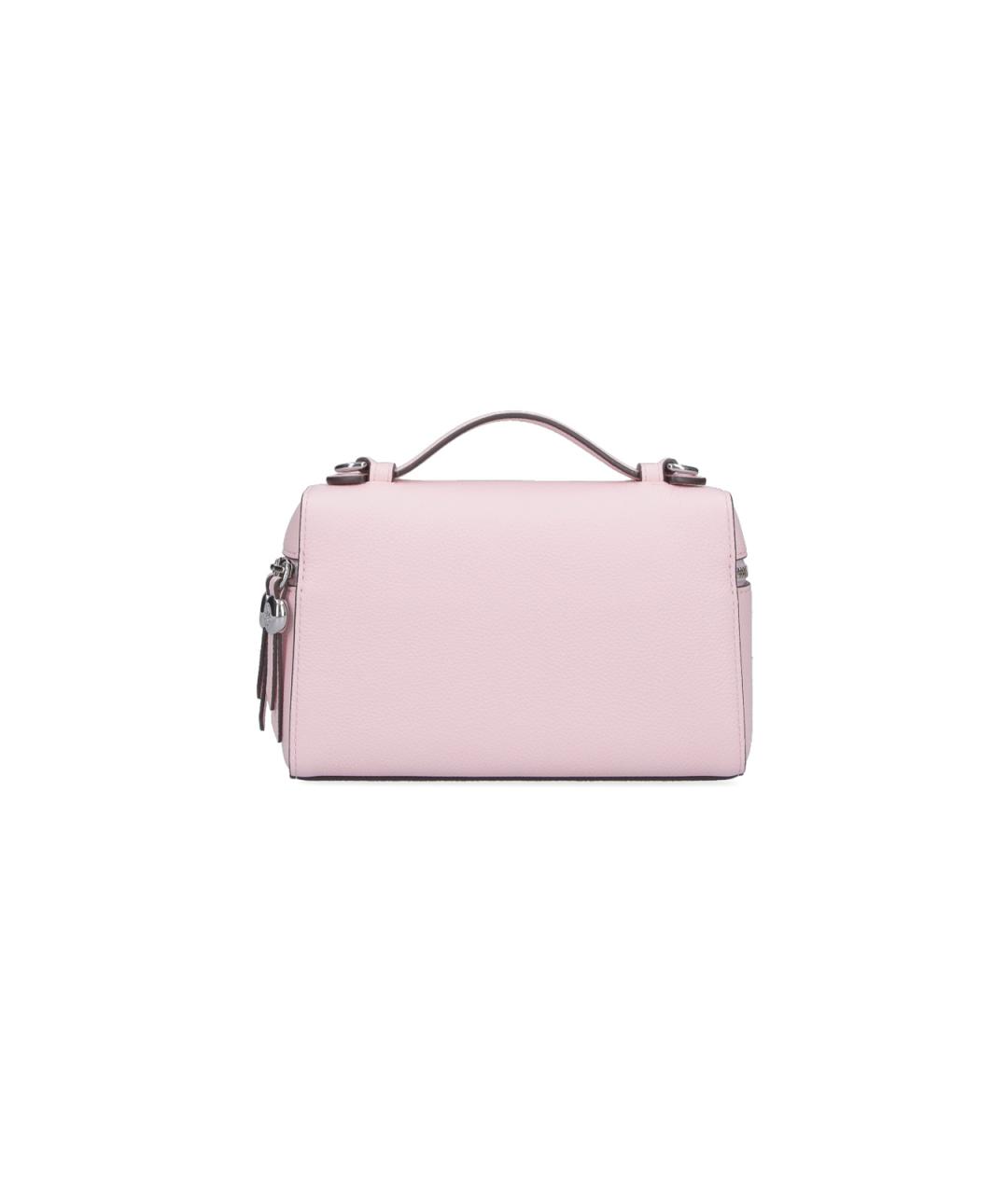 TORY BURCH Розовая кожаная сумка с короткими ручками, фото 3