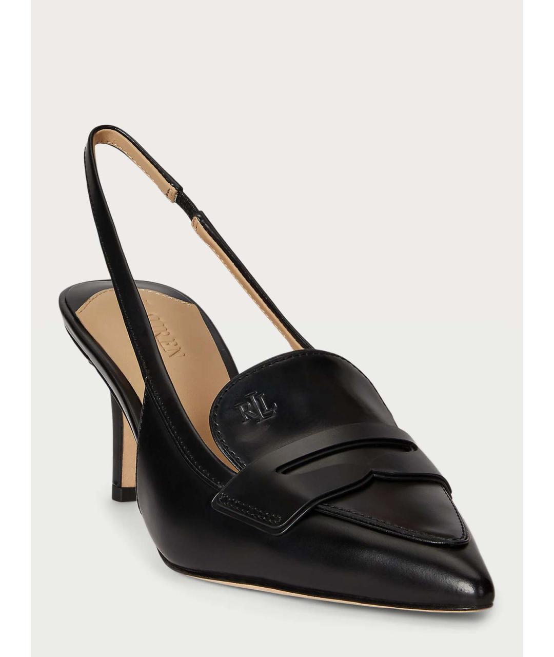 RALPH LAUREN Черные кожаные туфли, фото 2