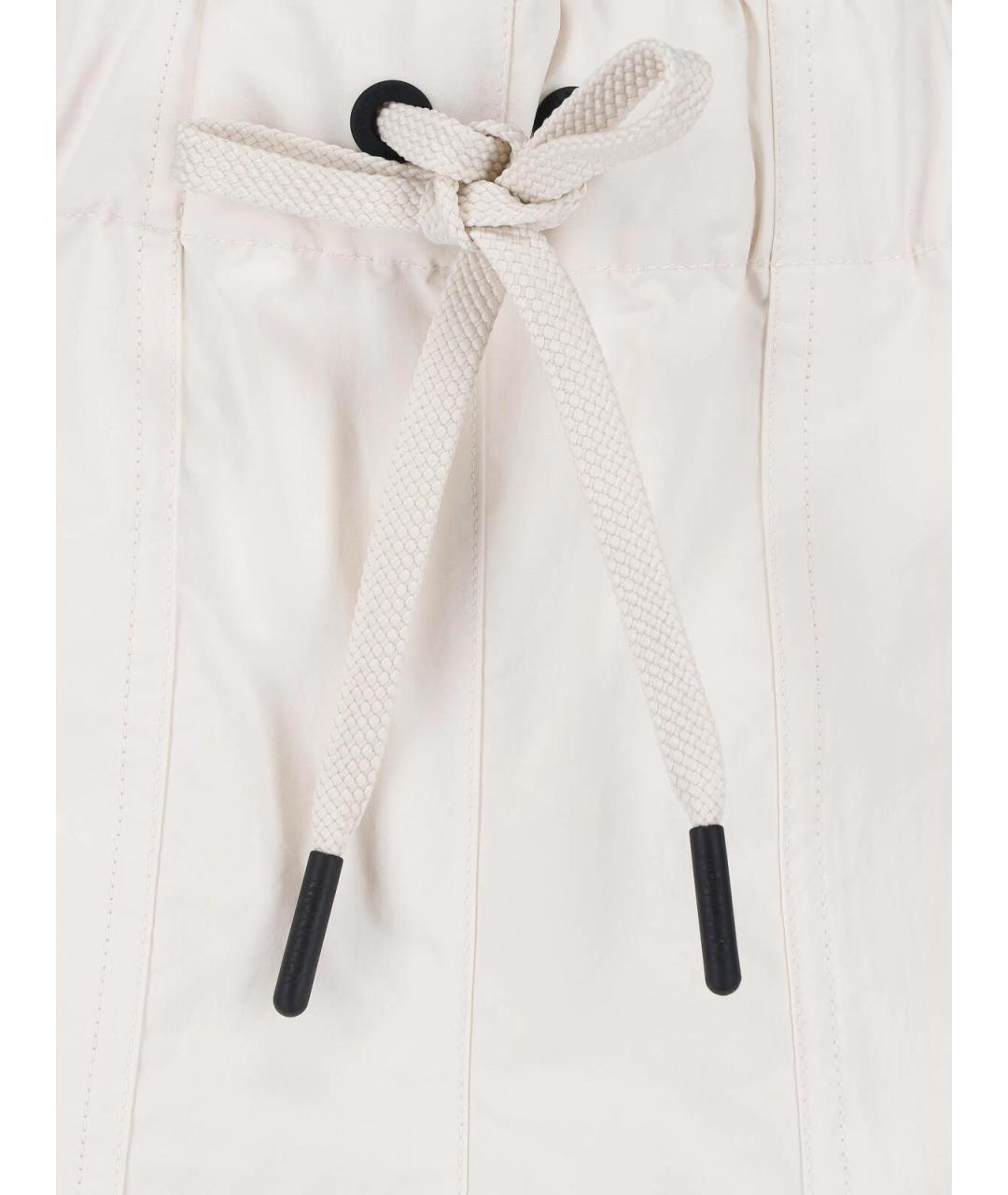 MONCLER Белые полиэстеровые шорты, фото 5
