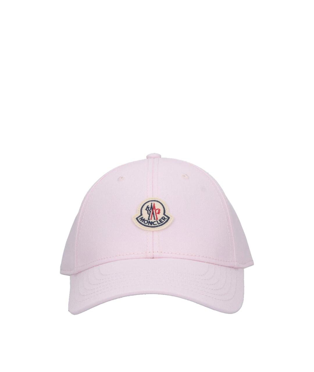 MONCLER Розовая хлопковая кепка, фото 1