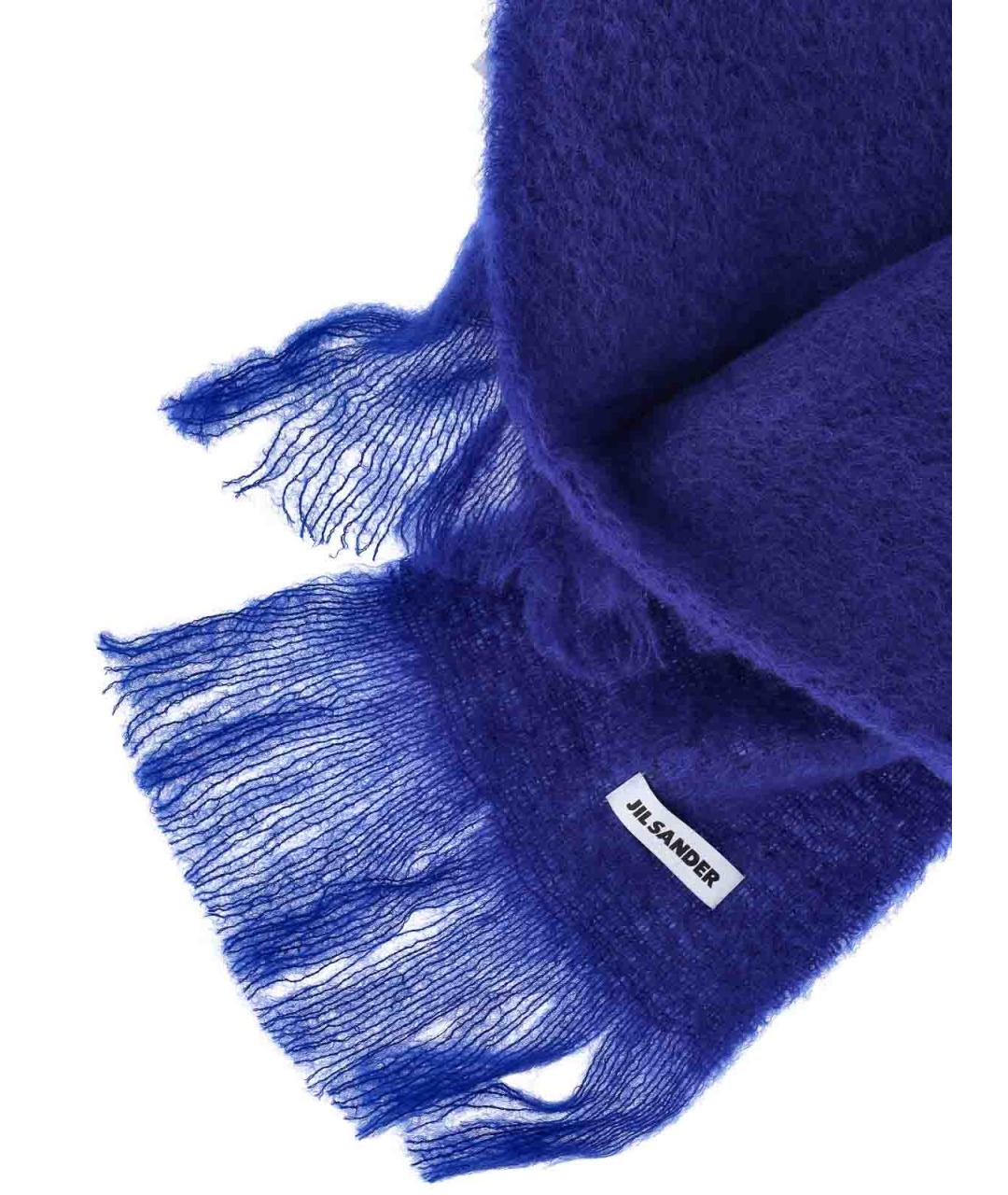 JIL SANDER Синий шарф, фото 3