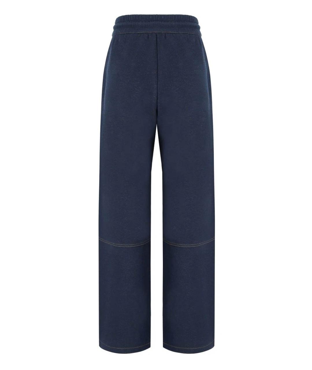 MAX MARA Синие хлопковые прямые брюки, фото 2