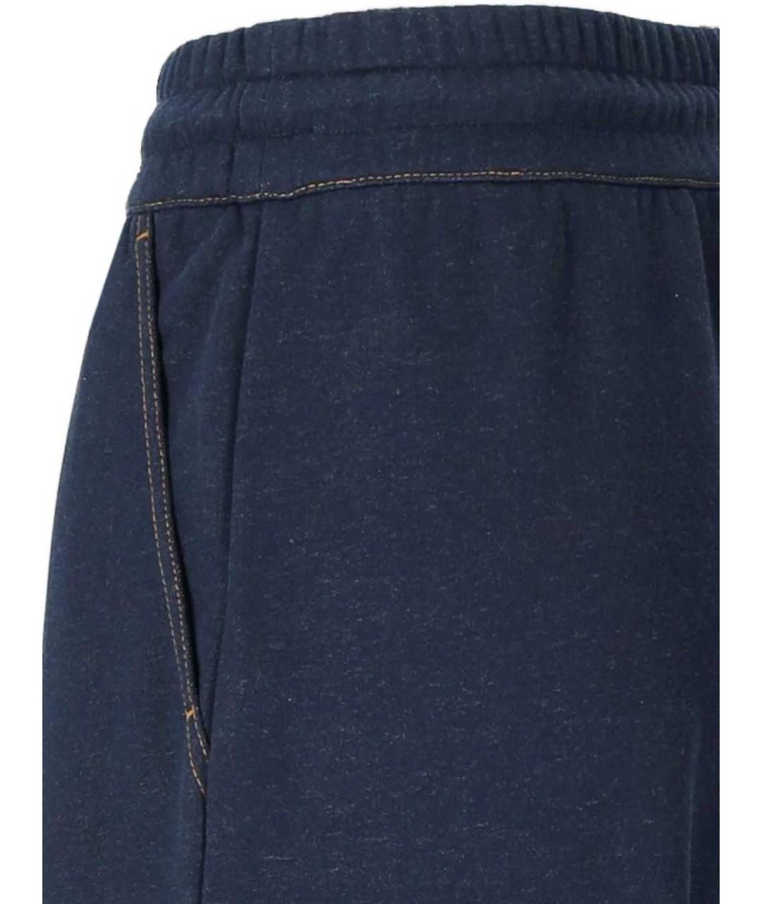 MAX MARA Синие хлопковые прямые брюки, фото 3