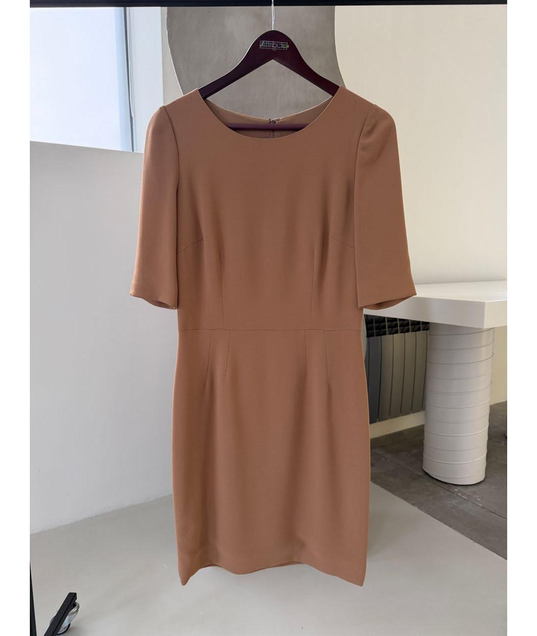 DOLCE&GABBANA Бежевое вискозное повседневное платье, фото 5