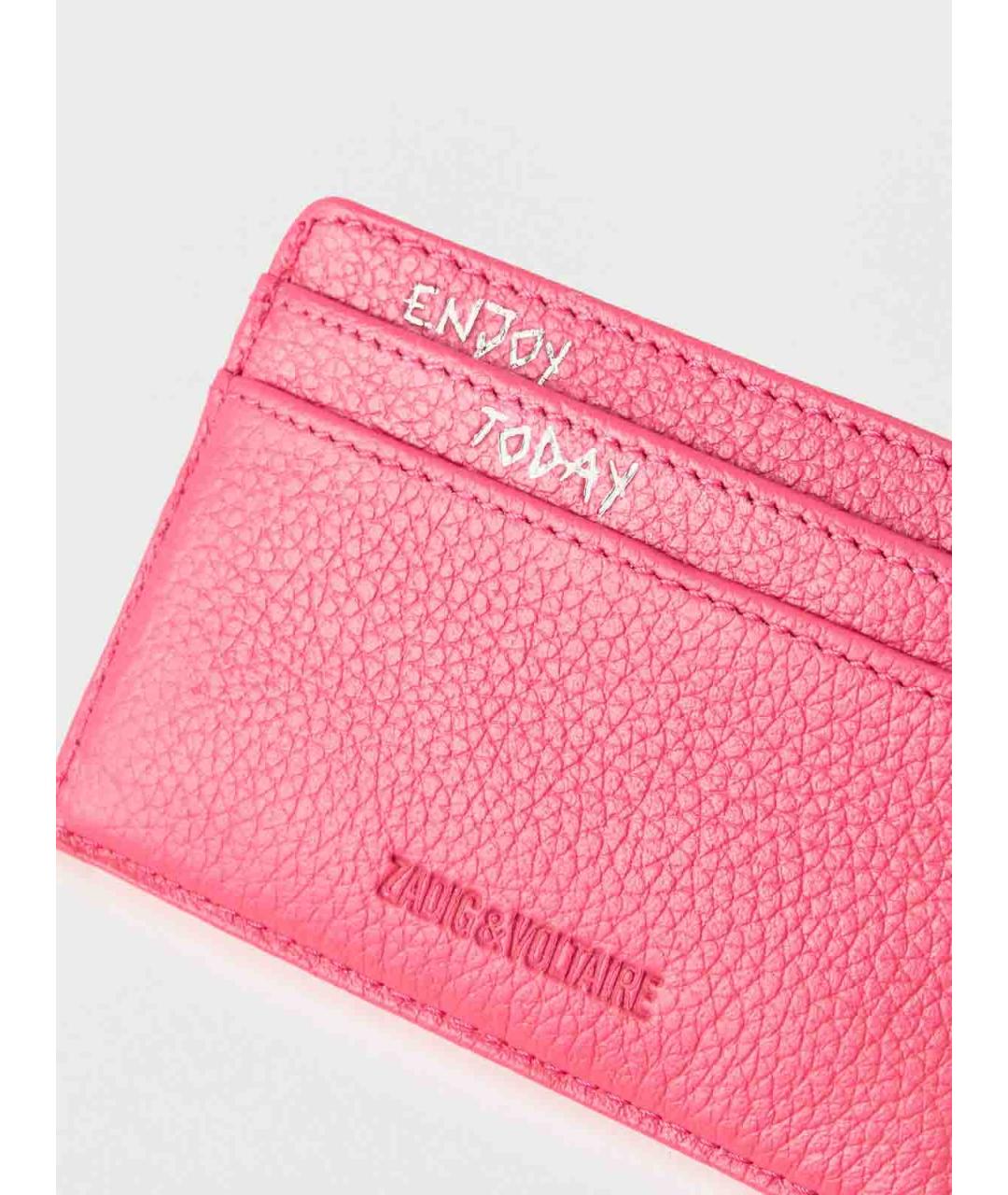 ZADIG & VOLTAIRE Фуксия кожаный кардхолдер, фото 4