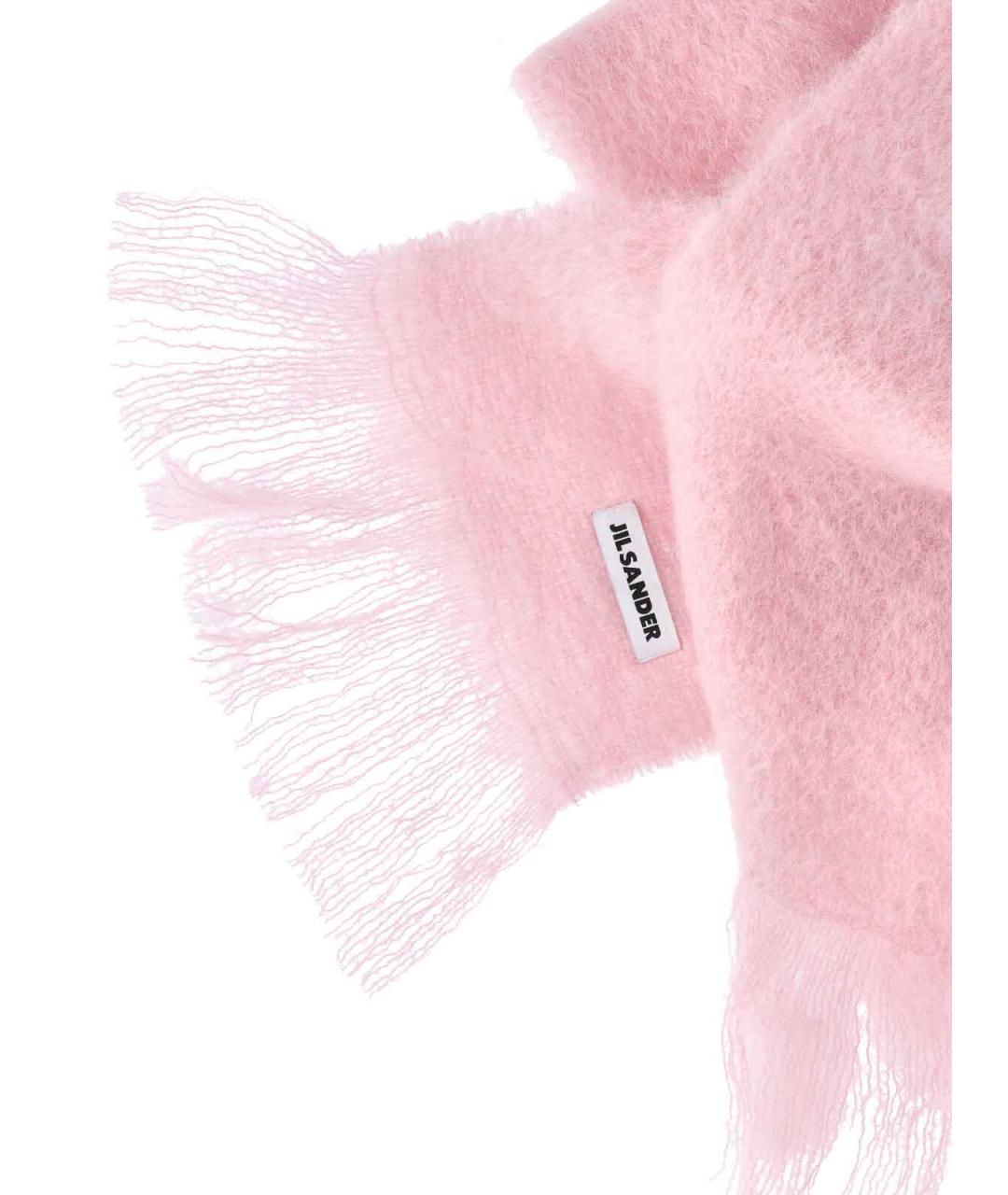 JIL SANDER Розовый шерстяной шарф, фото 3