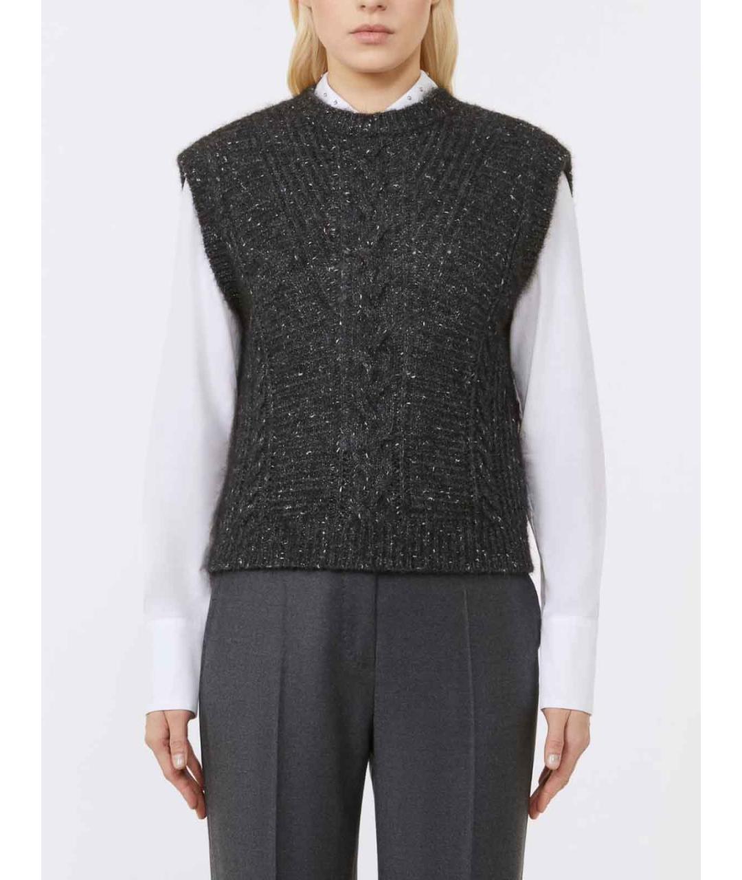 MAX MARA STUDIO Серая полиамидовая жилетка, фото 3