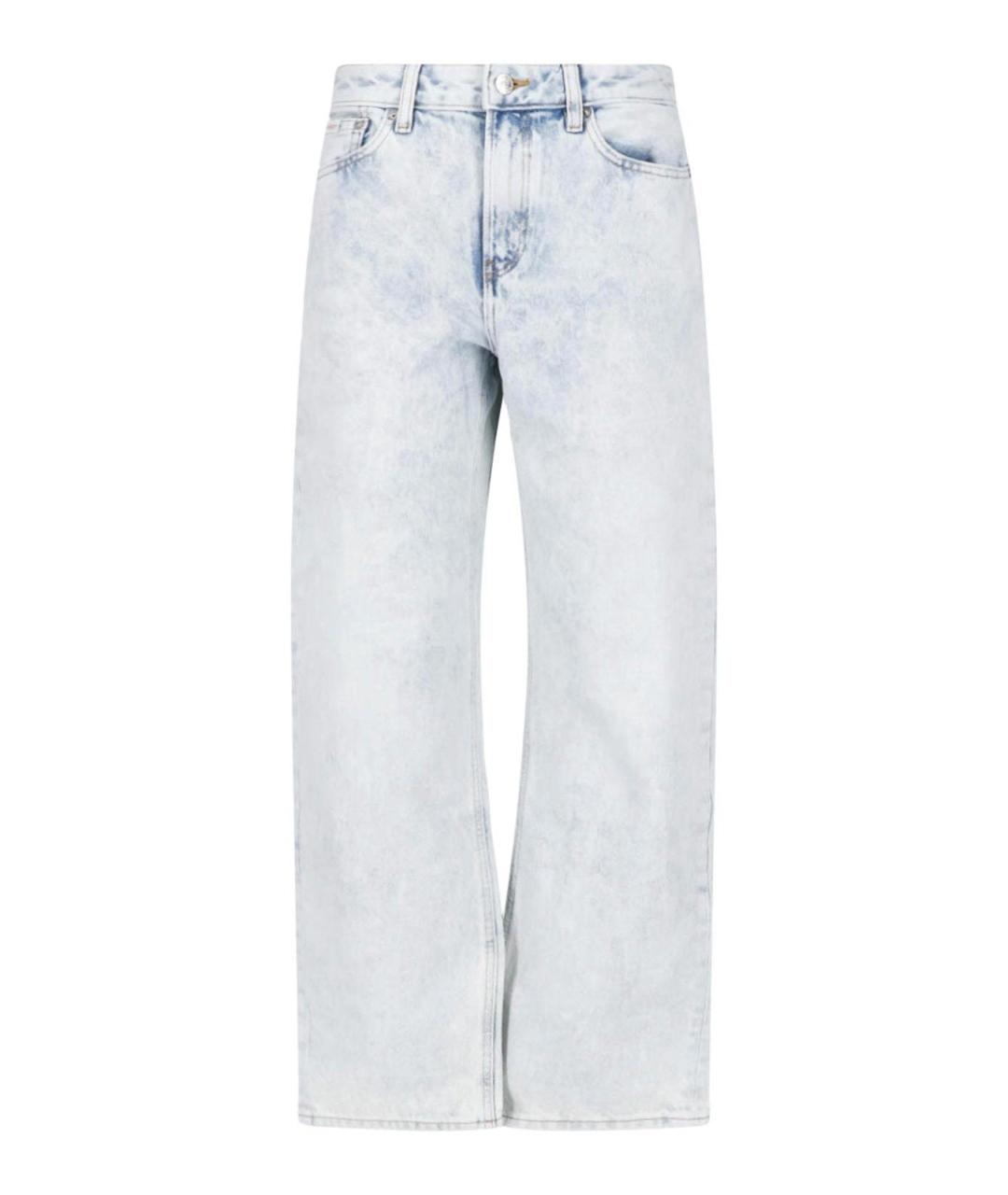 CALVIN KLEIN Голубые хлопковые прямые джинсы, фото 1