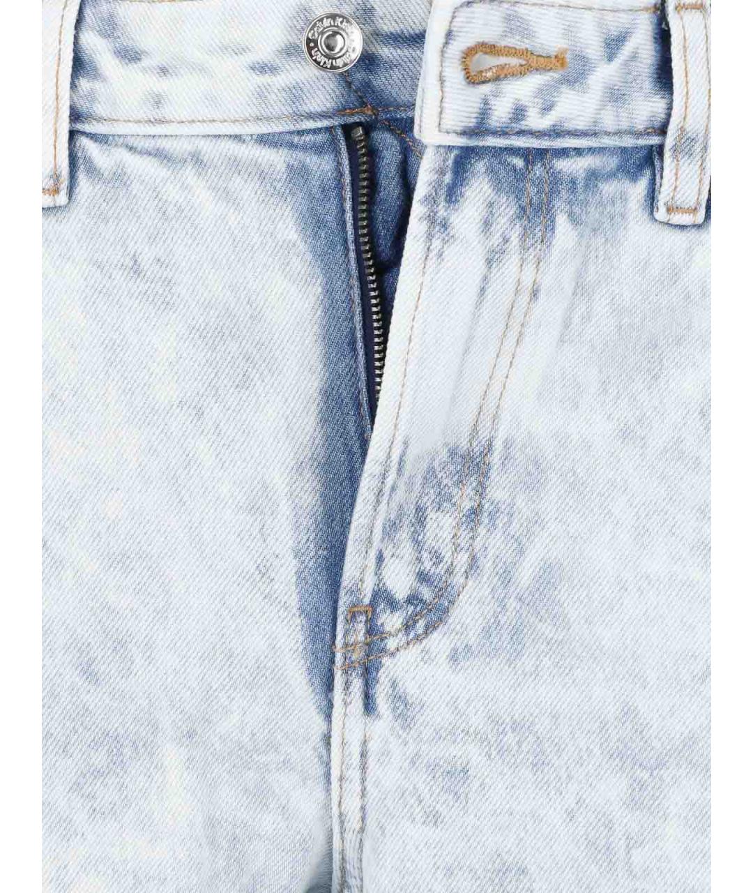 CALVIN KLEIN Голубые хлопковые прямые джинсы, фото 4