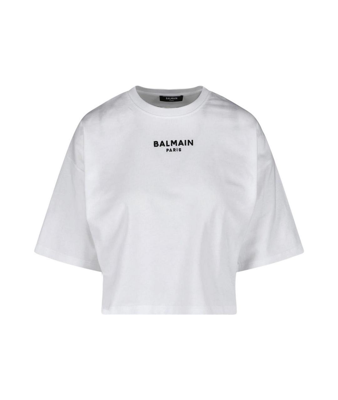 BALMAIN Белая хлопковая футболка, фото 1