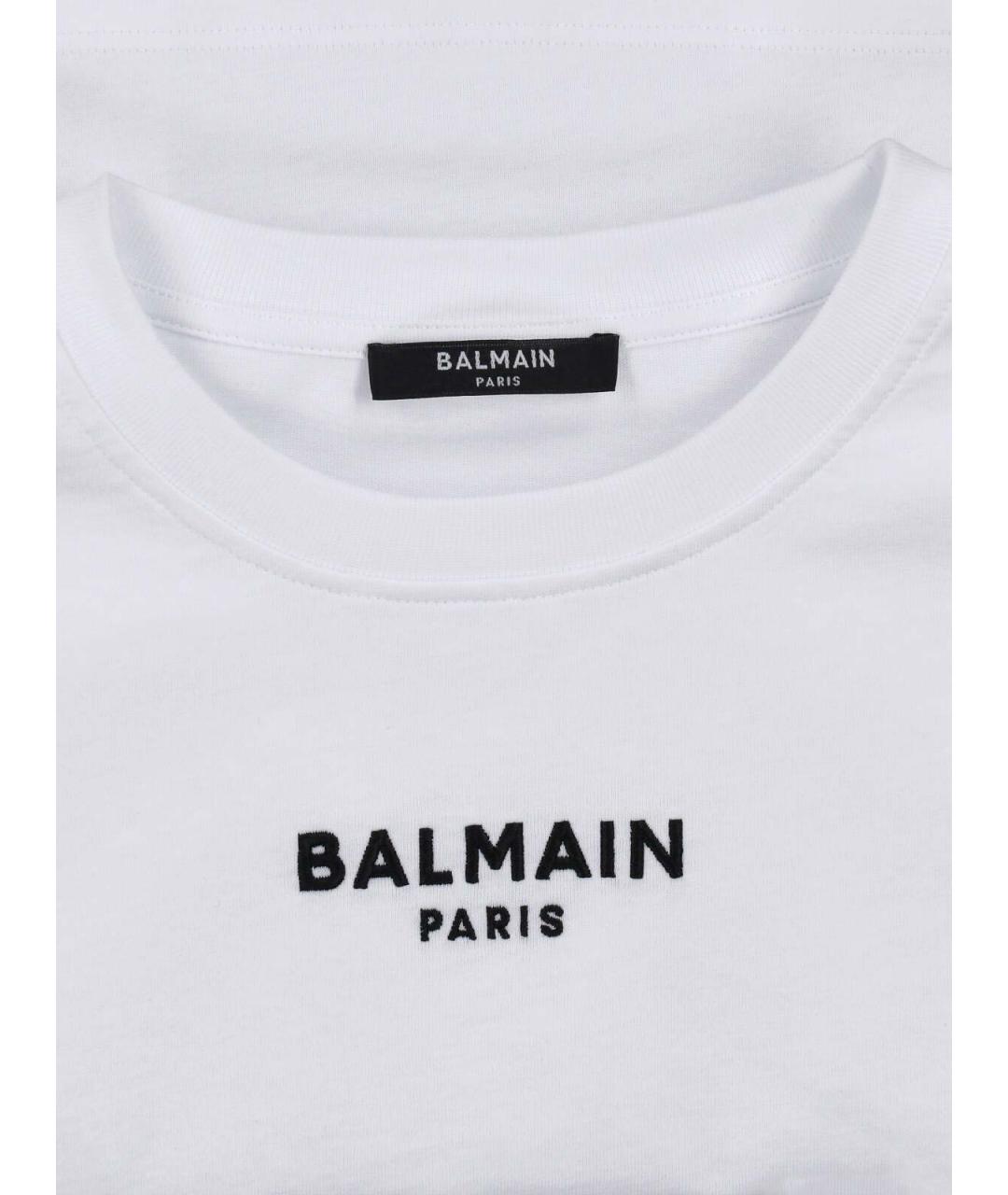 BALMAIN Белая хлопковая футболка, фото 3