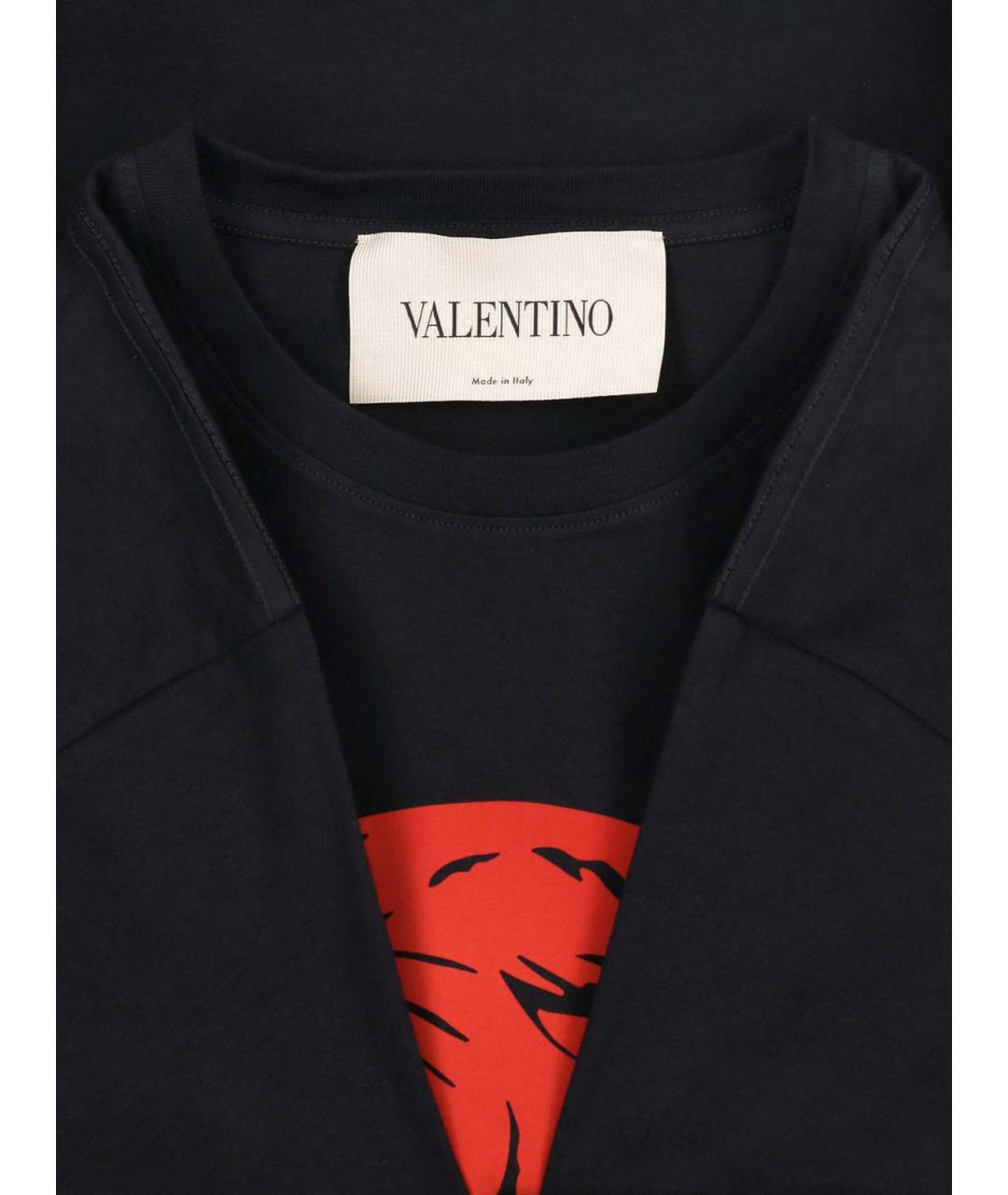 VALENTINO Черная хлопковая футболка, фото 3