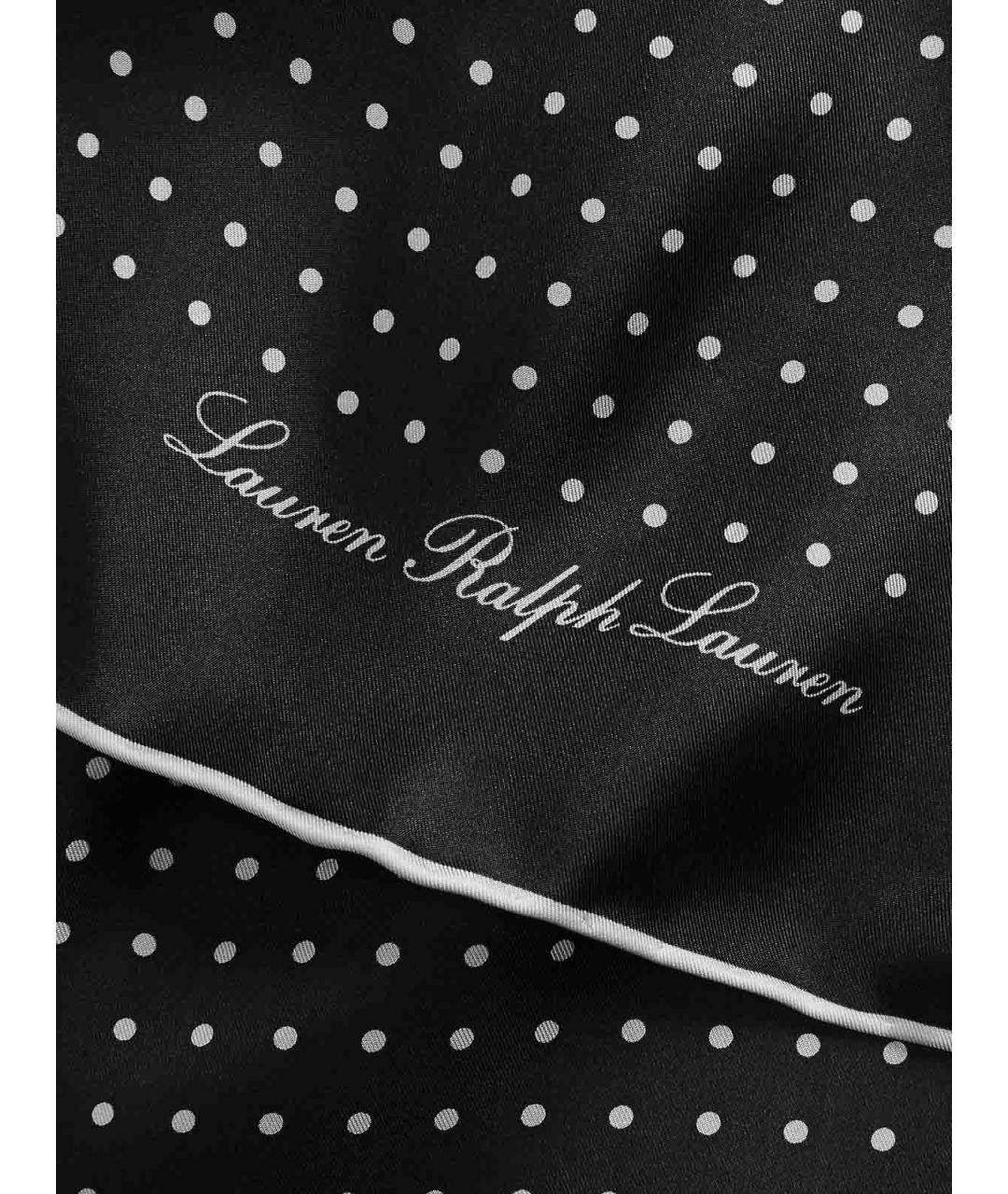 RALPH LAUREN Черный шелковый шарф, фото 3