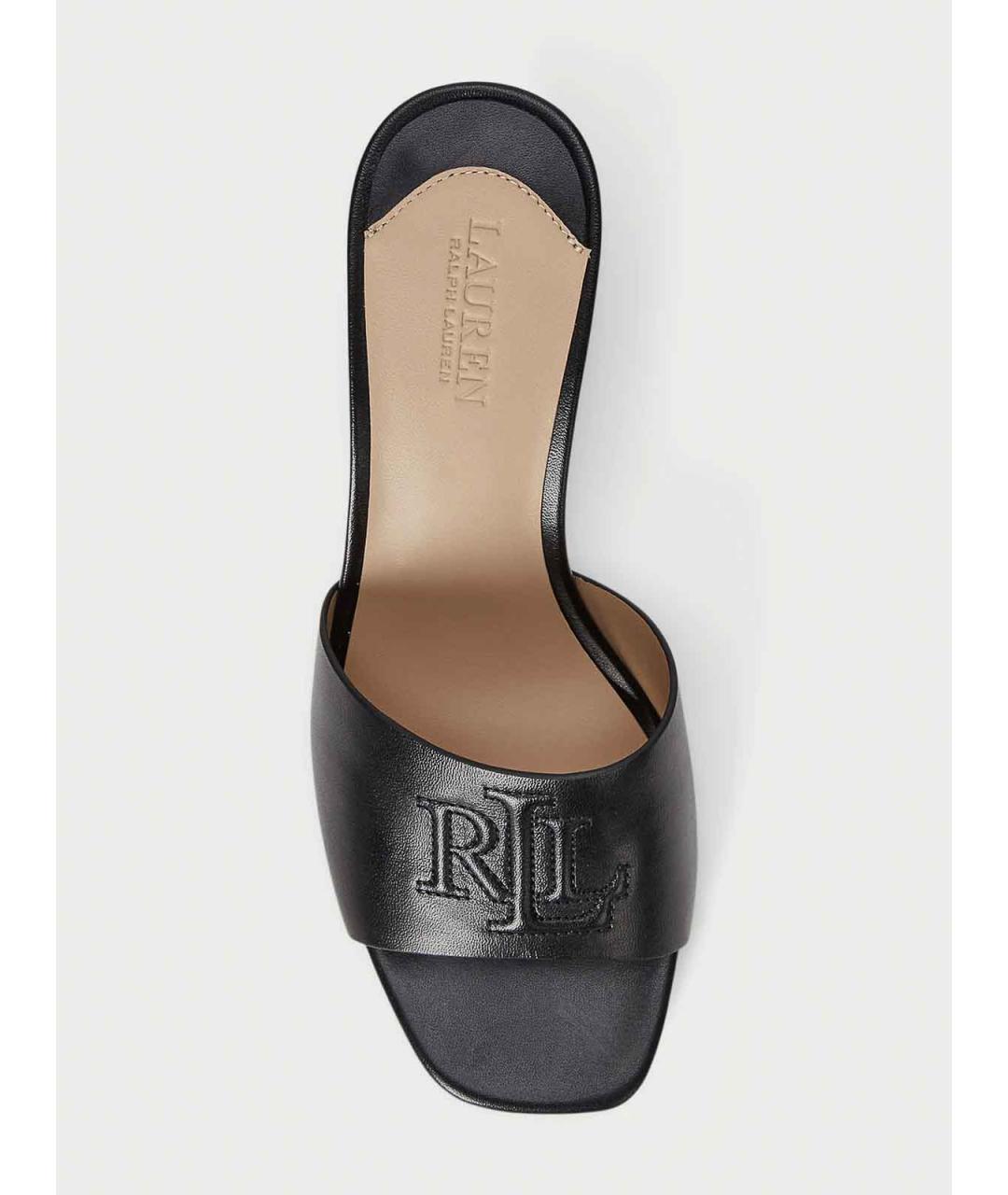 RALPH LAUREN Черные кожаные мюли, фото 4