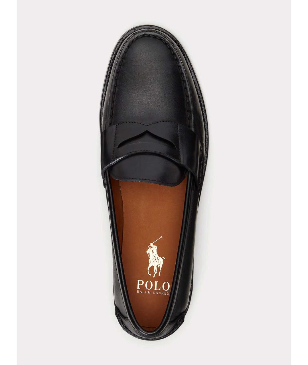 POLO RALPH LAUREN Черные кожаные лоферы, фото 4