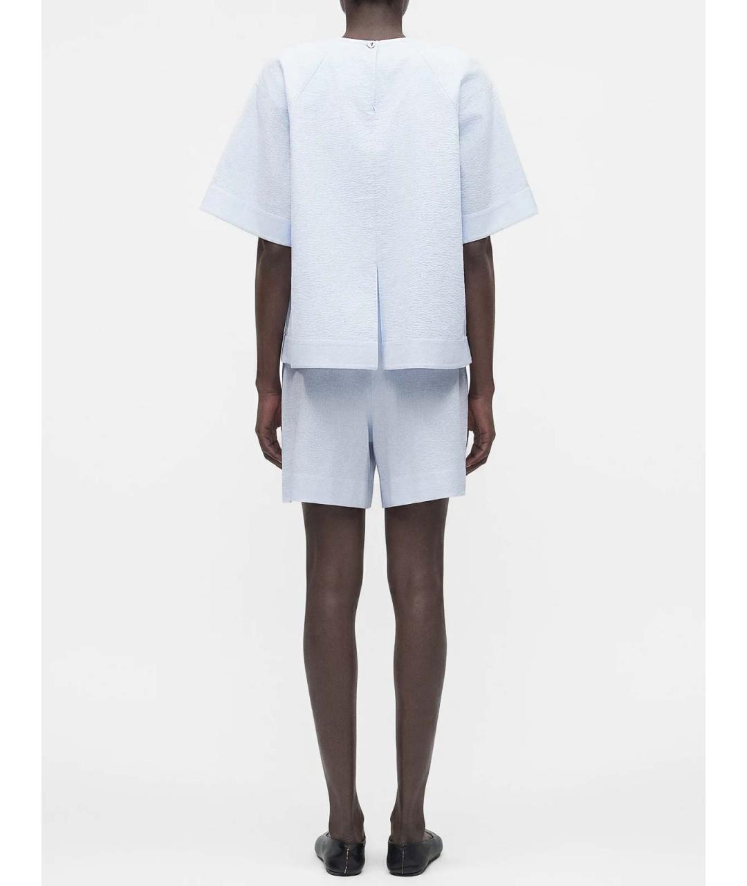 MAX MARA Голубая полиэстеровая футболка, фото 5