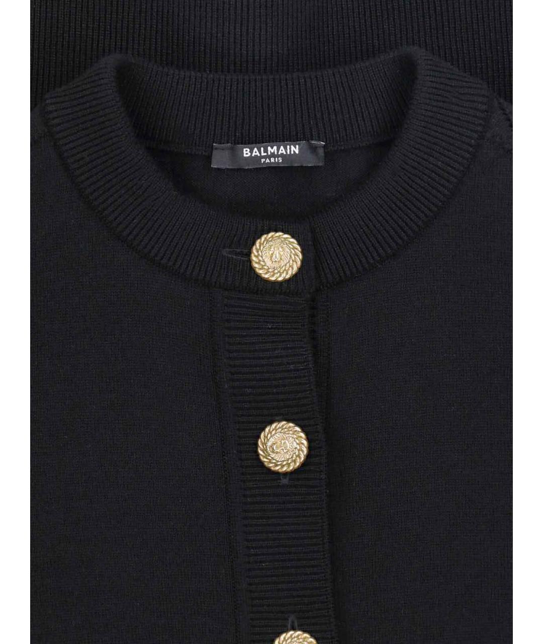 BALMAIN Черный шерстяной кардиган, фото 3