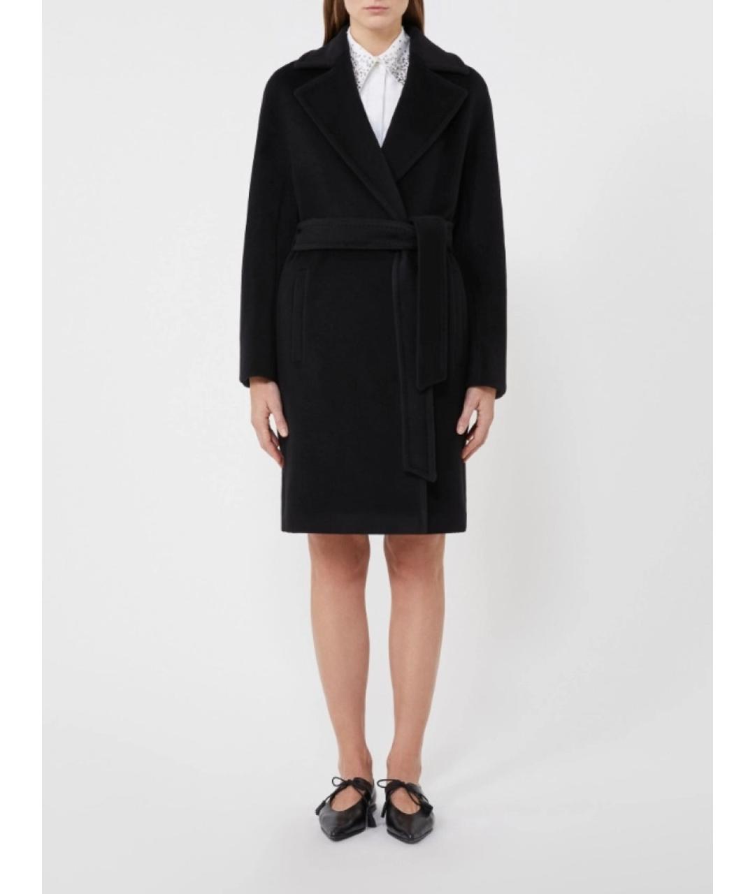 MAX MARA STUDIO Черное шерстяное пальто, фото 3