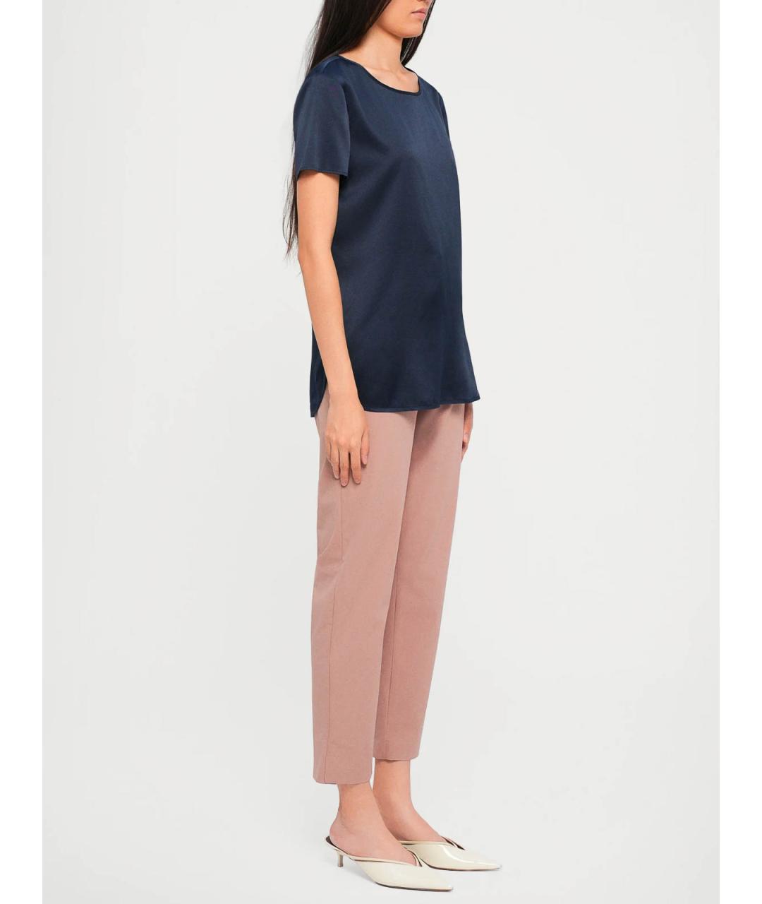 MAX MARA Синяя шелковая блузы, фото 6