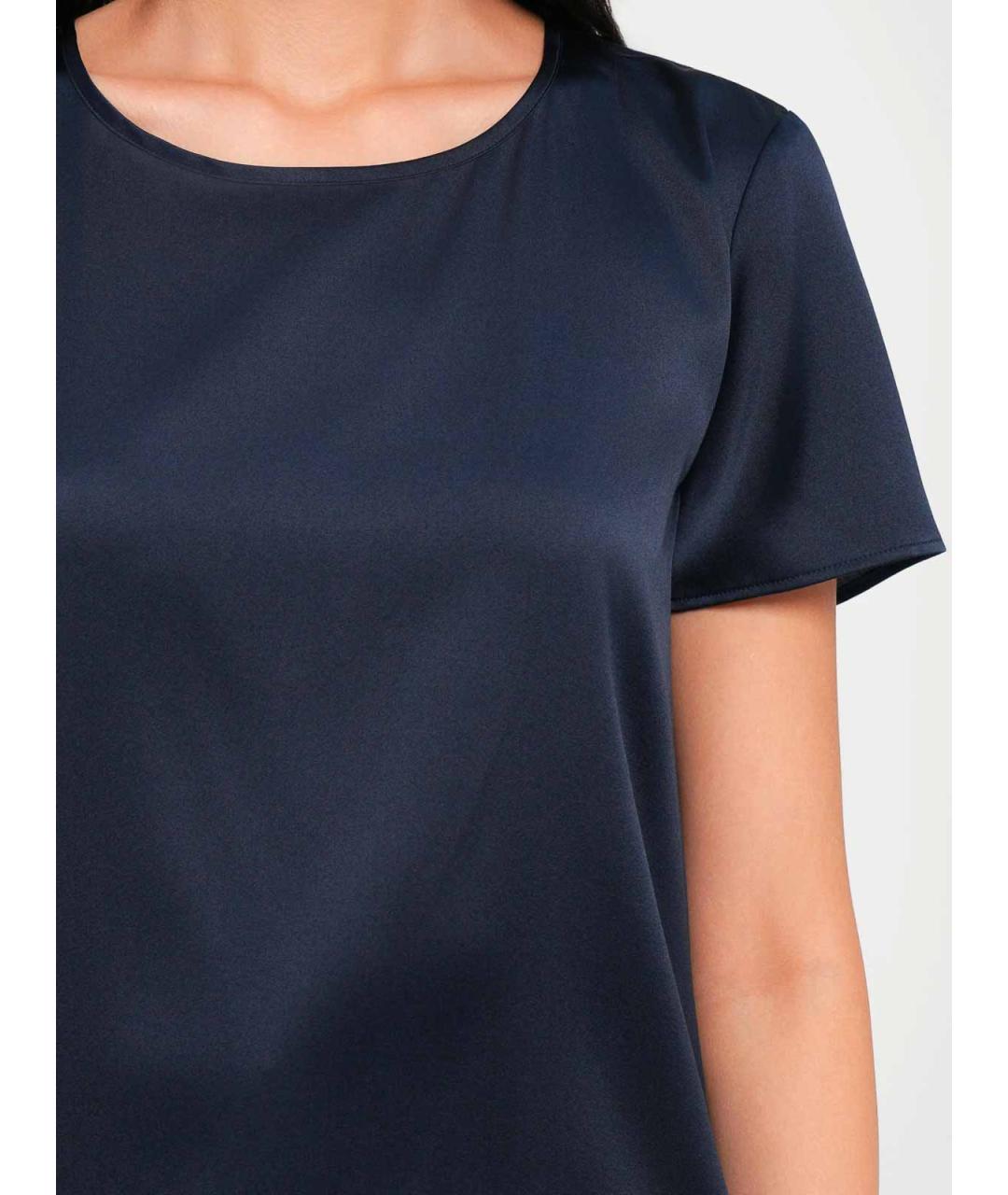 MAX MARA Синяя шелковая блузы, фото 3
