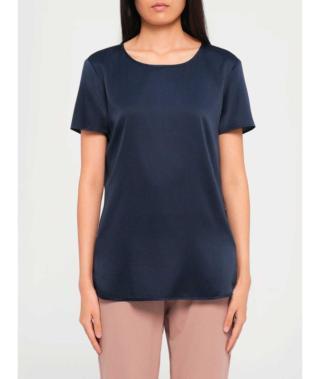 MAX MARA Синяя шелковая блузы, фото 4