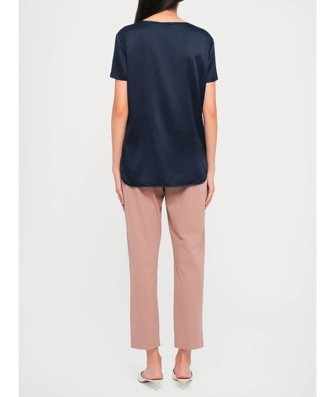 MAX MARA Синяя шелковая блузы, фото 5